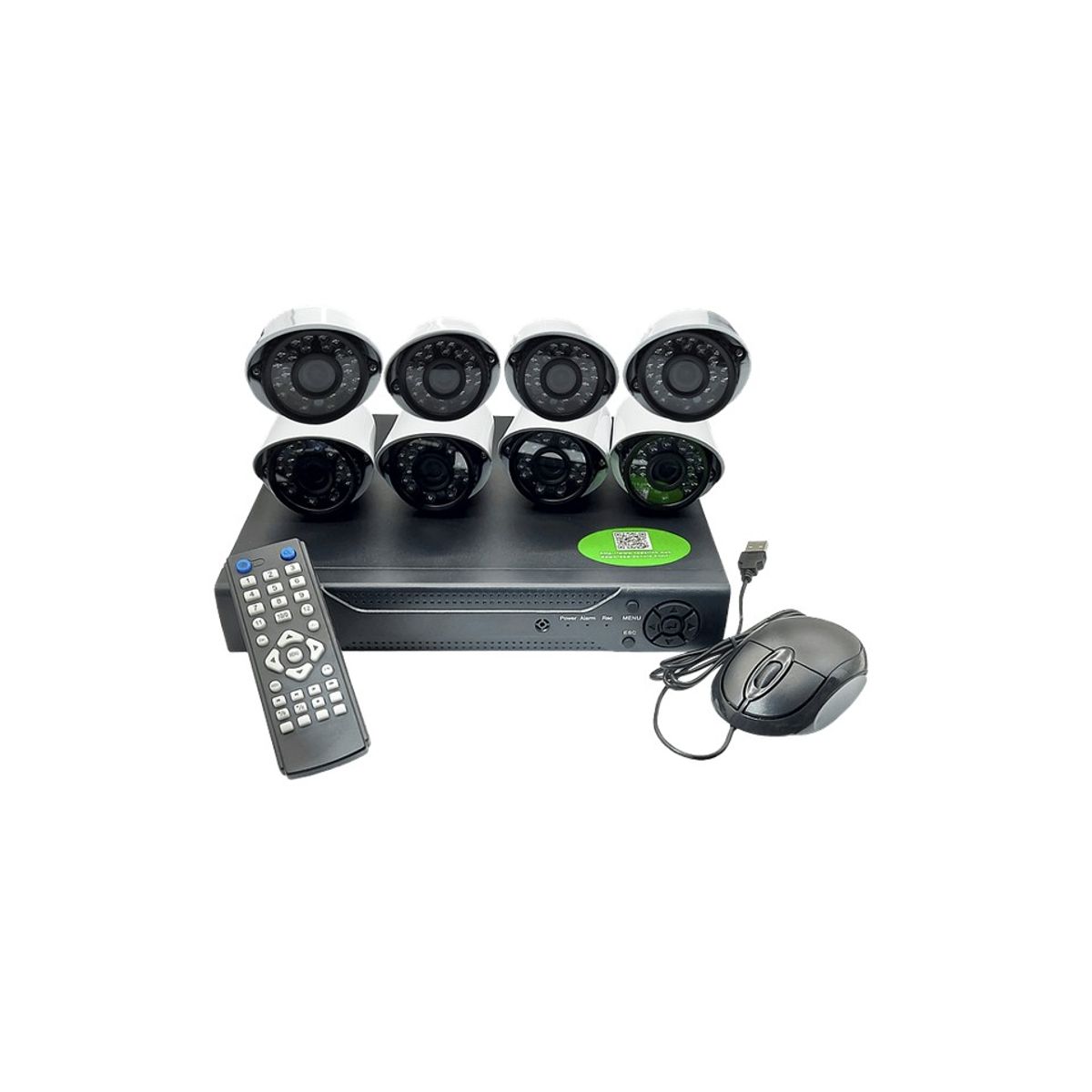 GENERICO - Kit De Seguridad Cctv Dvr 8 Camaras Full HD 1080P