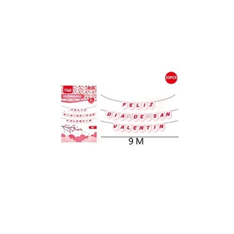 GENERICO - Guirnalda Feliz Día San Valentin 9 M 23 Pcs