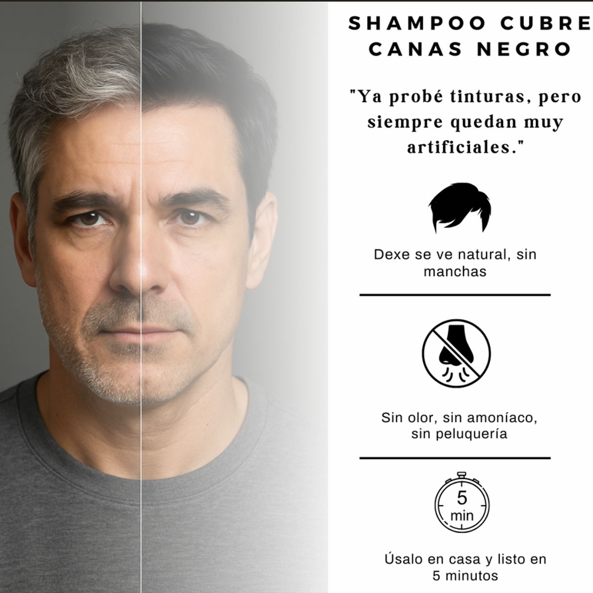 DEXE - Pack 2x1 Shampoo Cubre Canas Sin Amoníaco 20 sachet (rejuvenece en 5 minutos)