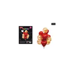 GENERICO - Set Globos Corazón Rojo 10 Pcs