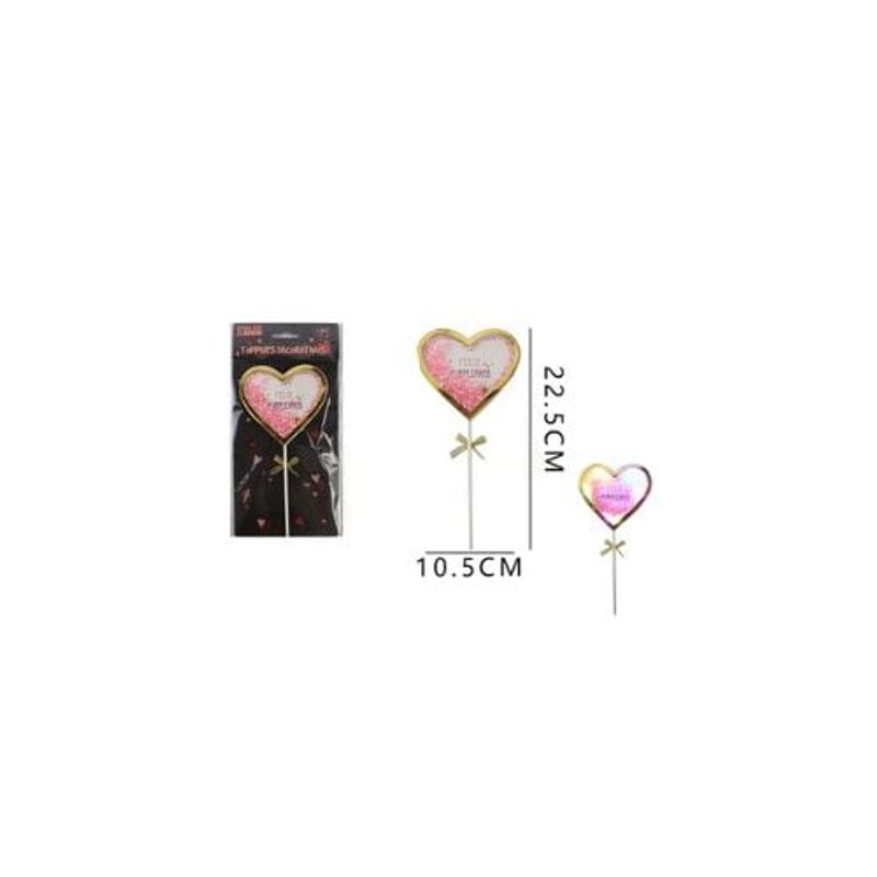 GENERICO - Toppers Decorativos De Torta De Corazón Con Luz