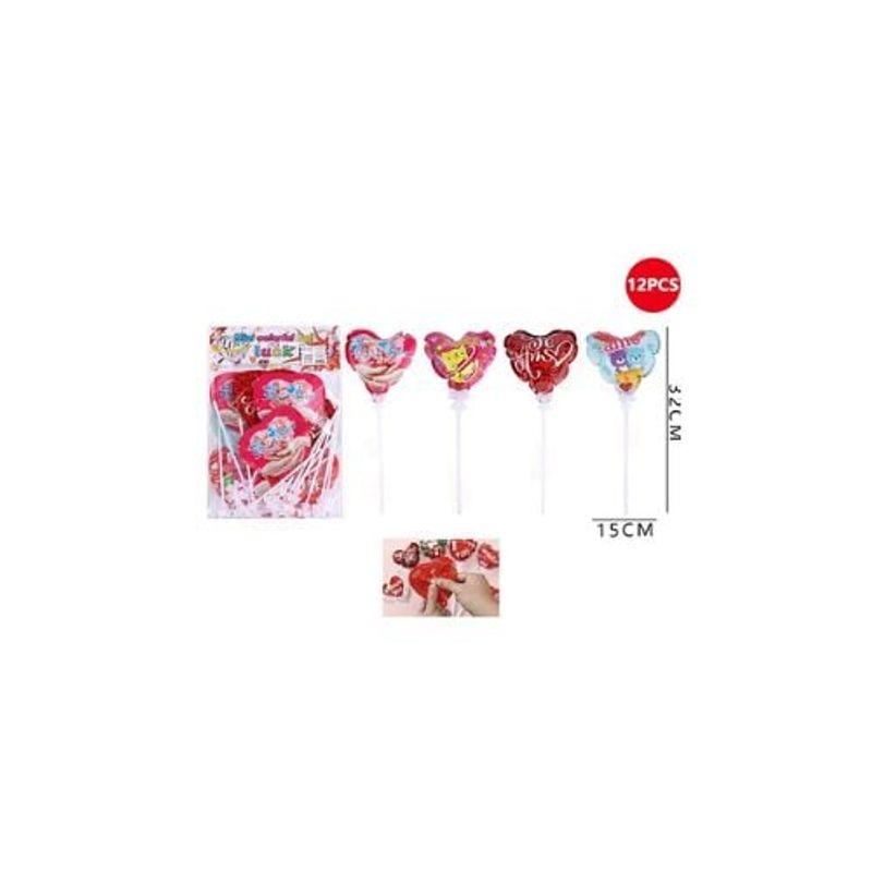 GENERICO - Globos Corazón Frases Inflado Automático 12 Pcs