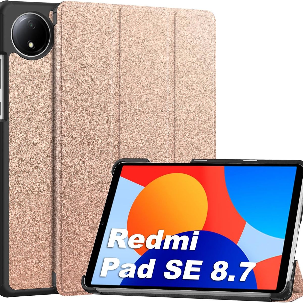 GENERICO - Funda Inteligente Compatible Con Xiaomi Redmi Pad SE 8.7 Rosa Gold