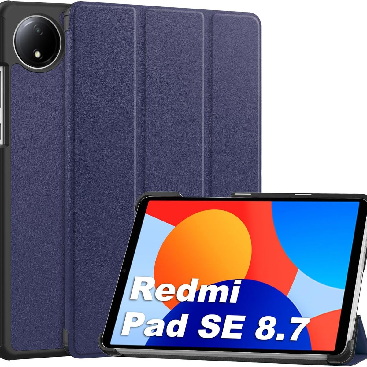 GENERICO - Funda Inteligente Compatible Con Xiaomi Redmi Pad SE 8.7 Azul Marino
