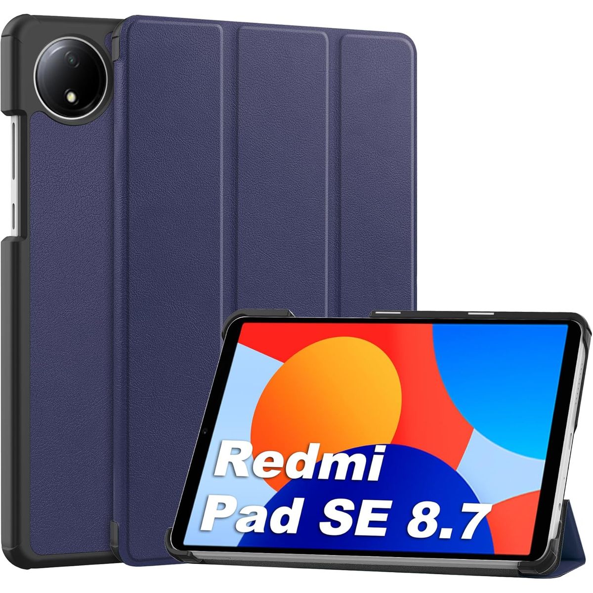 GENERICO - Funda Inteligente Compatible Con Xiaomi Redmi Pad SE 8.7 Azul Marino