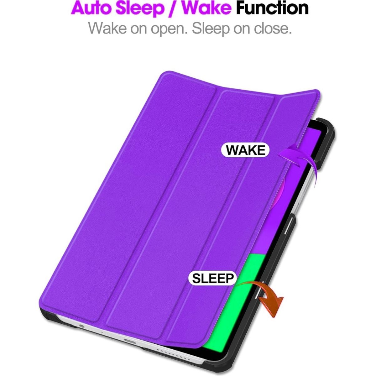 GENERICO - Funda Inteligente Compatible Con Xiaomi Redmi Pad SE 8.7 Morado