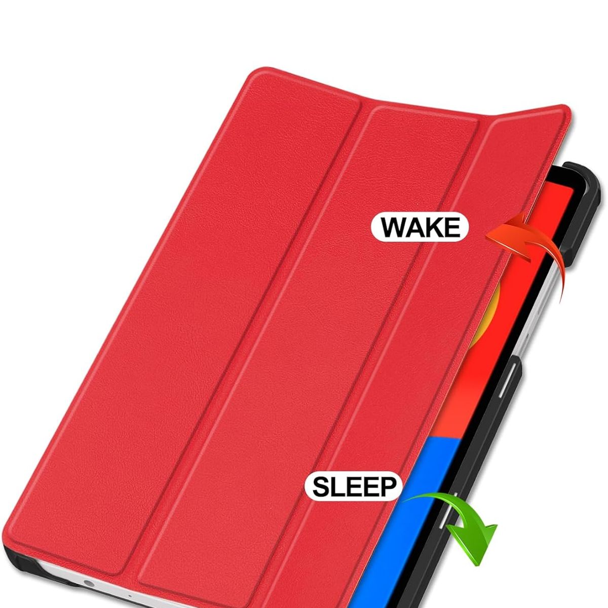 GENERICO - Funda Inteligente Compatible Con Xiaomi Redmi Pad SE 8.7 Rojo