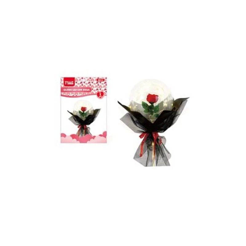 GENERICO - Globo Burbuja Led Con Rosa Negro