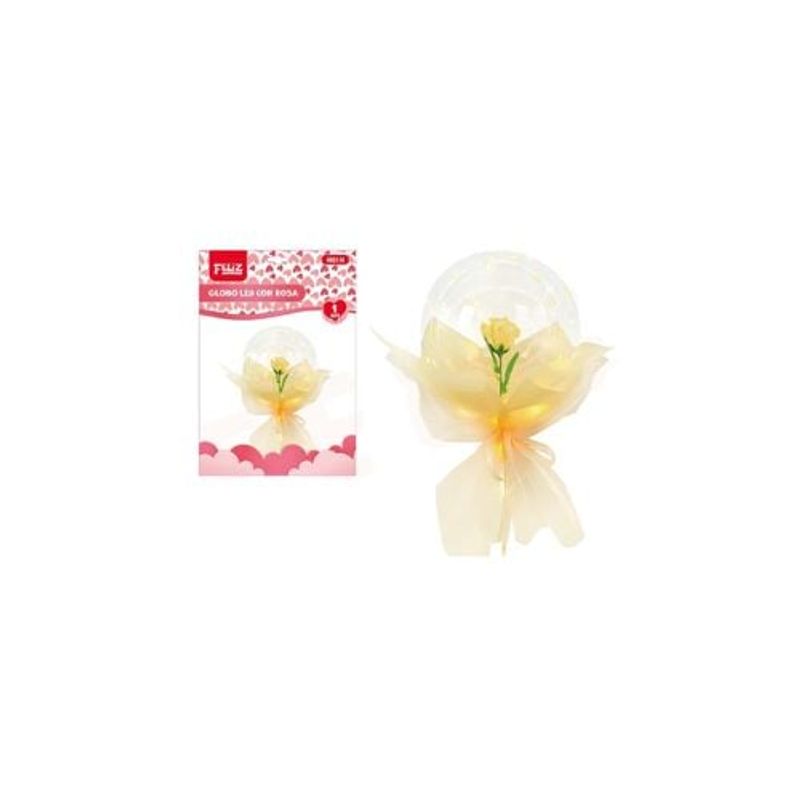 GENERICO - Globo Burbuja Led Con Rosa Amarillo