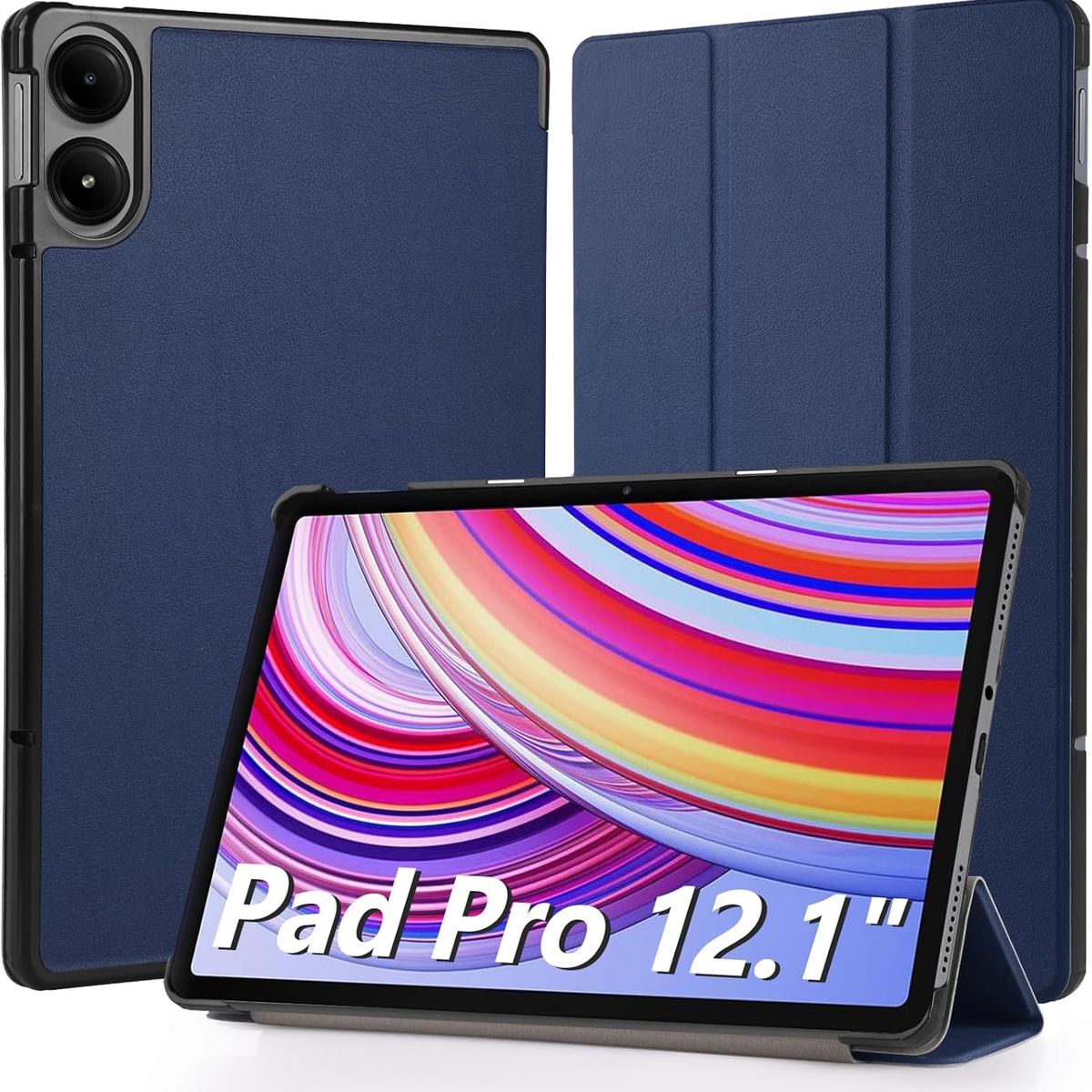 GENERICO - Funda Inteligente Compatible Con Xiaomi Redmi Pad Pro 12.1 Azul Marino