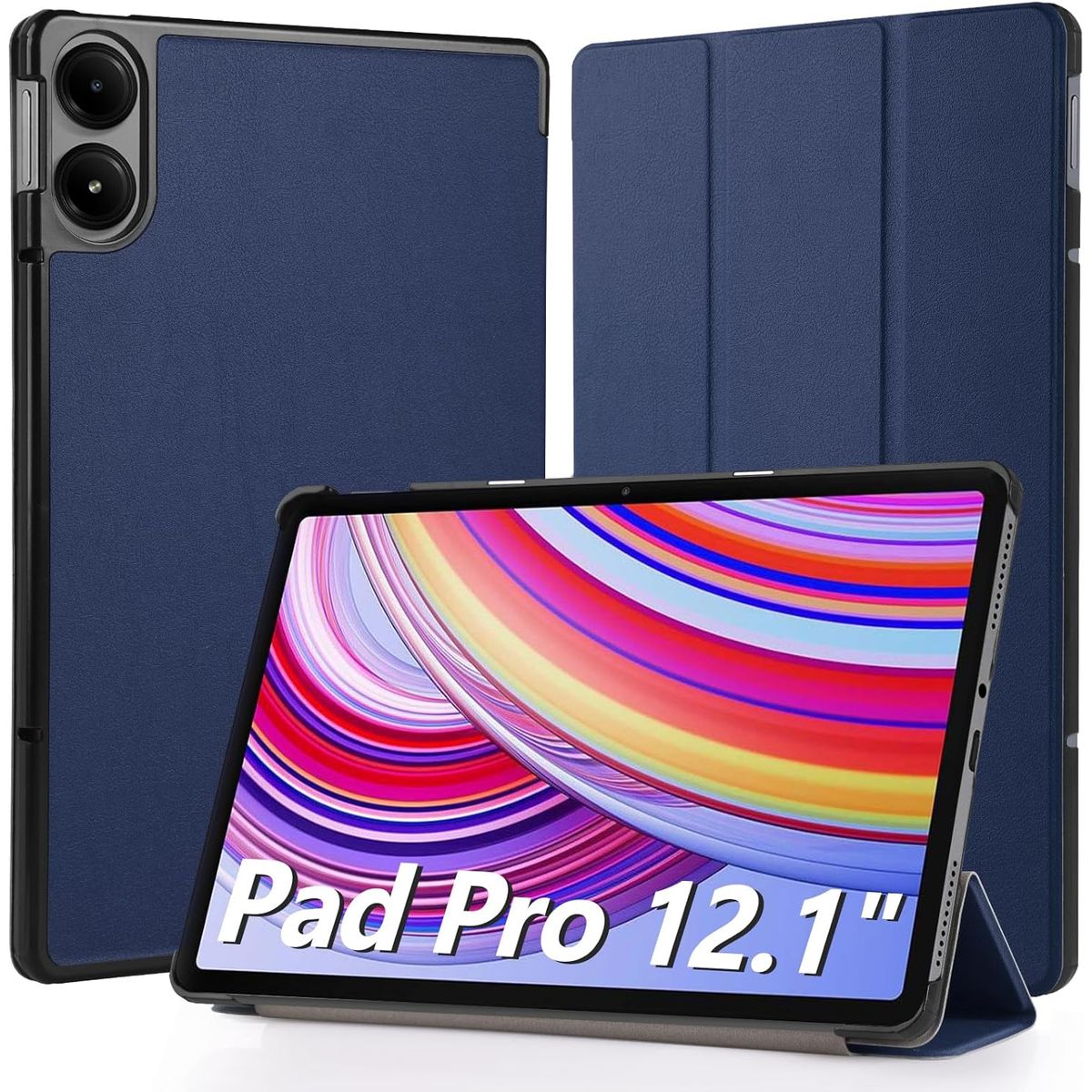 GENERICO - Funda Inteligente Compatible Con Xiaomi Redmi Pad Pro 12.1 Azul Marino
