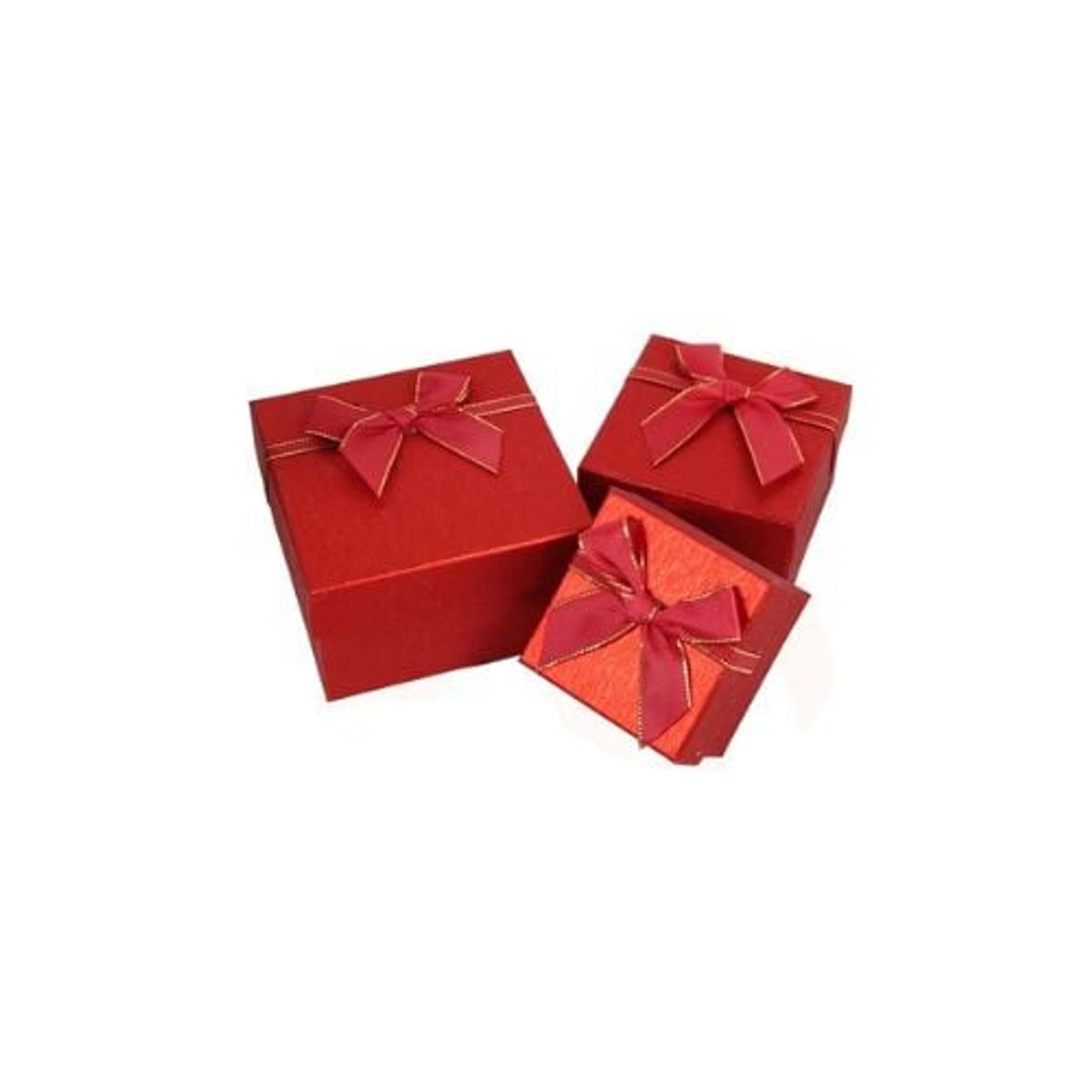 GENERICO - Set De 3 Cajas Cuadrado Rojo Metal