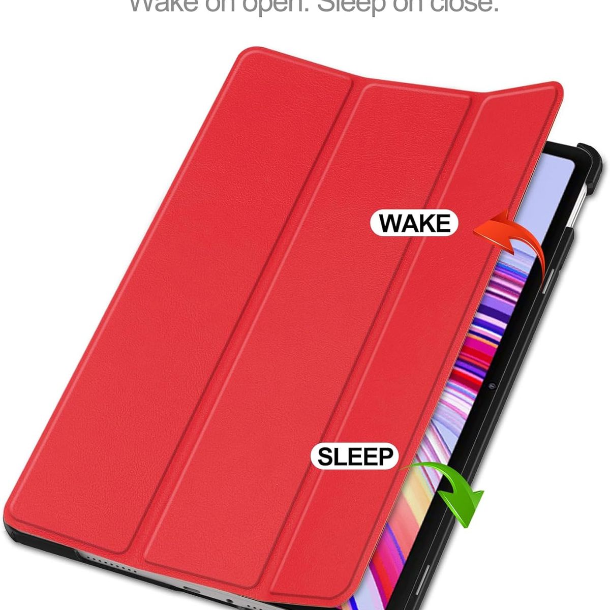 GENERICO - Funda Inteligente Compatible Con Xiaomi Redmi Pad Pro 12.1 Rojo