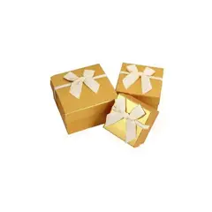 GENERICO - Set De 3 Cajas Cuadrado Dorado