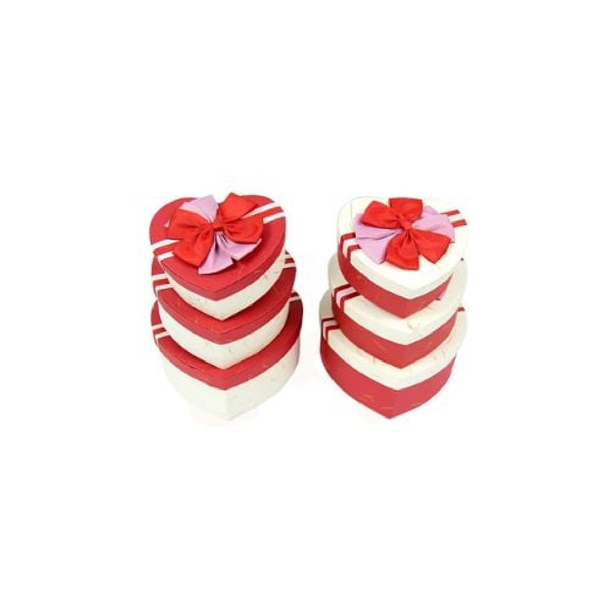 GENERICO - Set De Cajas Corazón Multicolor Rojo