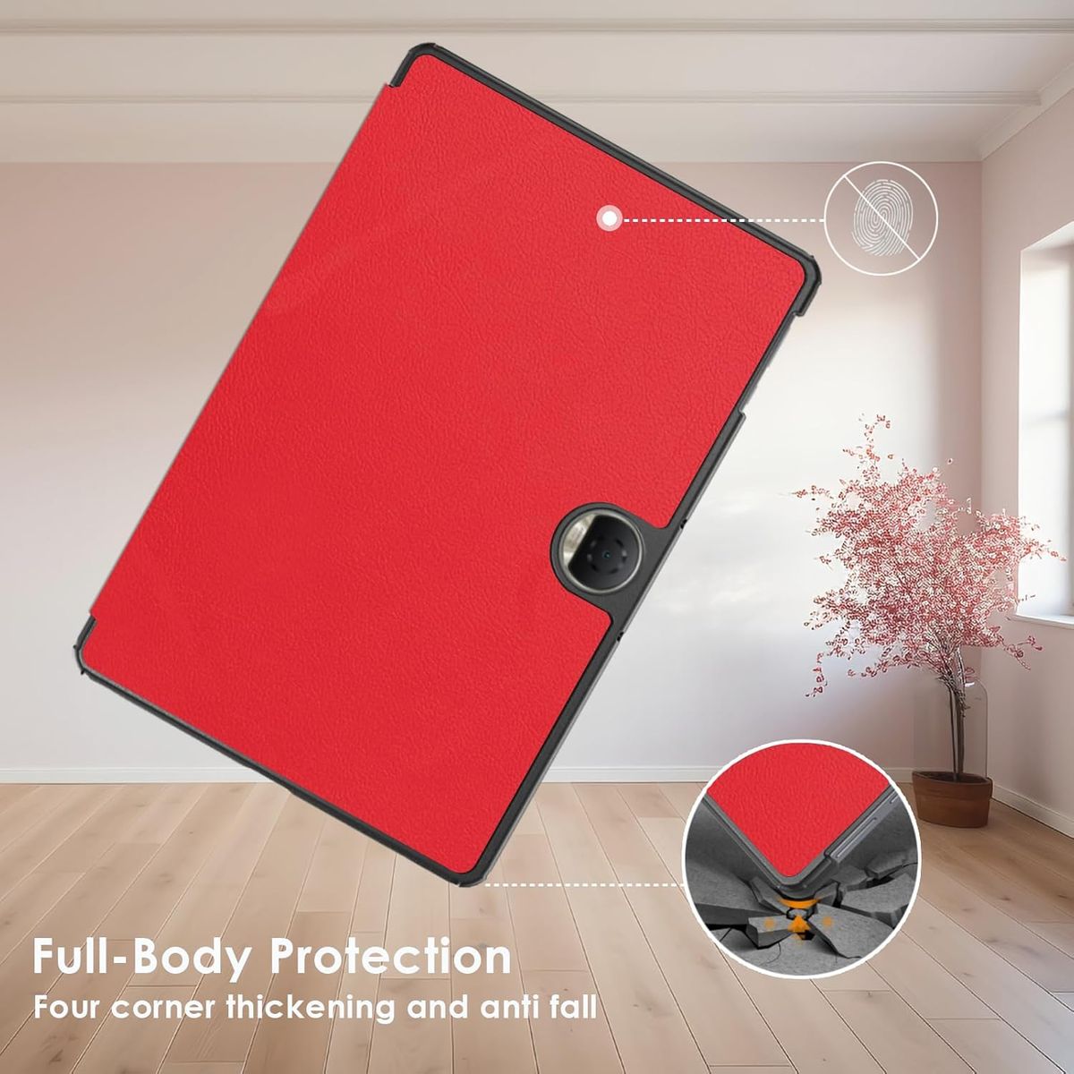 GENERICO - Funda Inteligente Compatible Con Tab Honor Pad 9 12.1 Rojo
