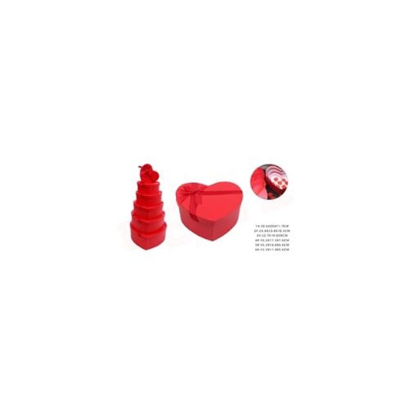 GENERICO - Set Caja De Regalo Corazón Roja