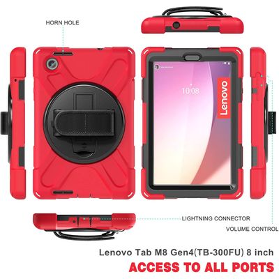 Imagen 2 del producto Funda Antigolpes Compatible Con Lenovo Tab M8 4ta Generación Rojo