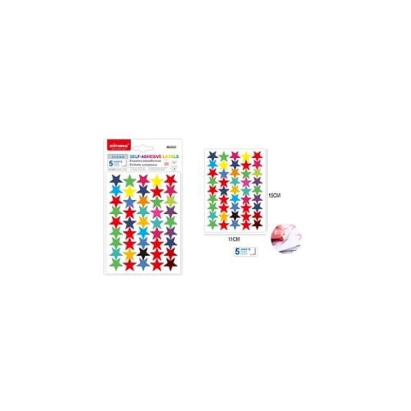 GENERICO - Etiquetas Autoadhesivas Estrellas 5 Pcs