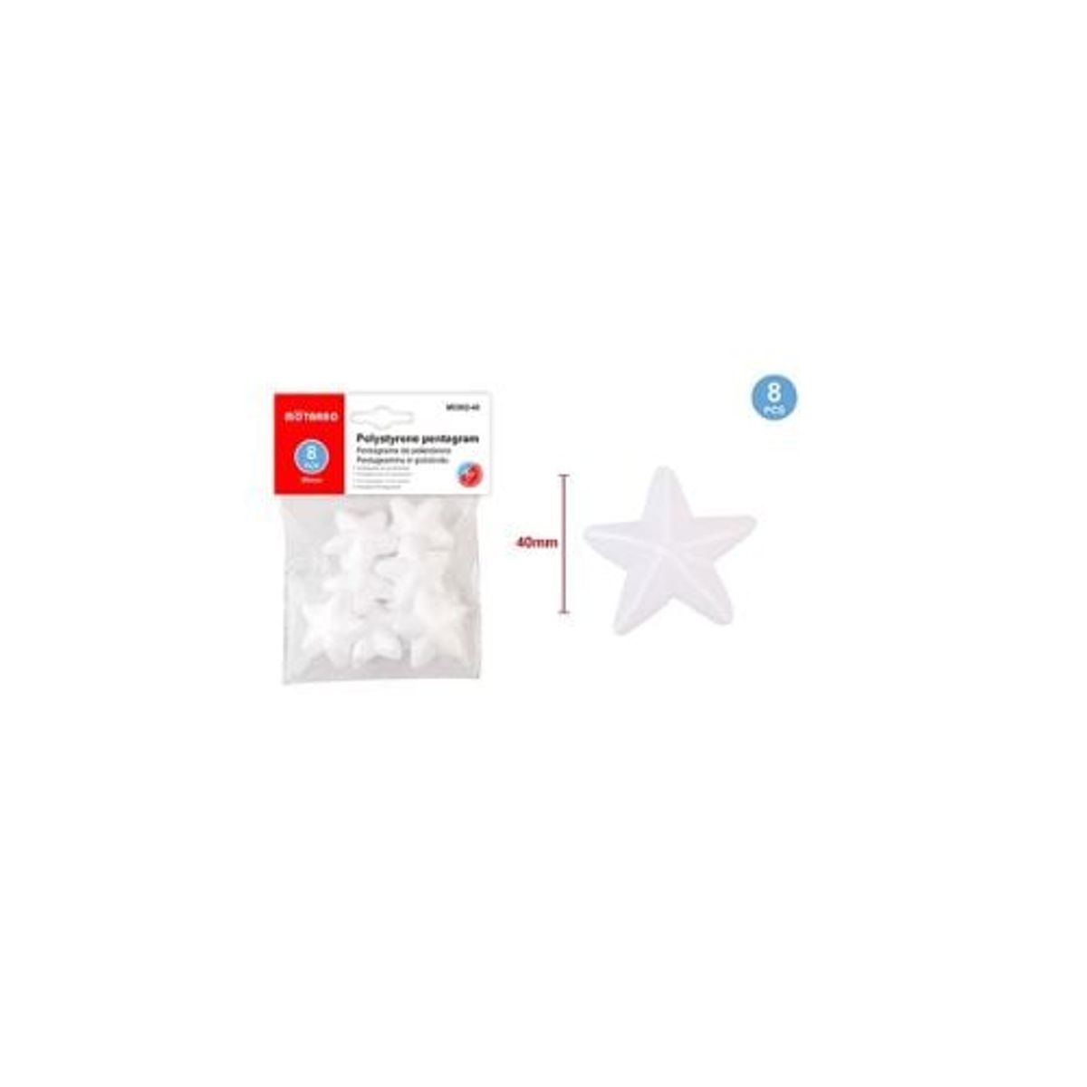GENERICO - Estrella De Poliestireno 40 Mm 8 Pcs