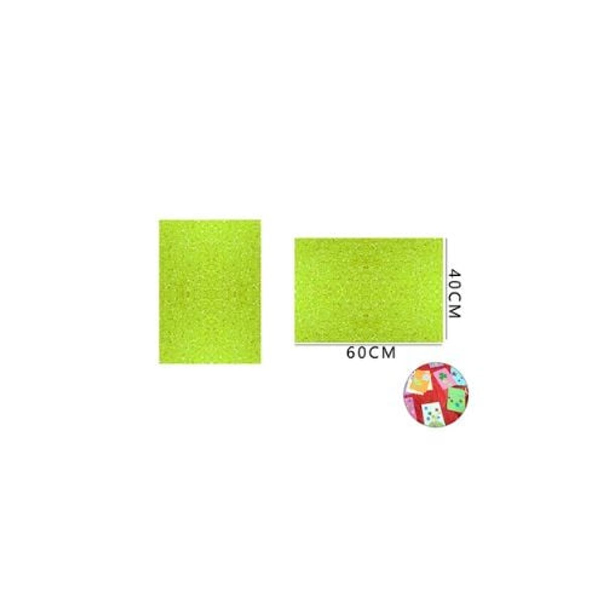 GENERICO - Goma Escarchado Verde Limón 60x40 Cm