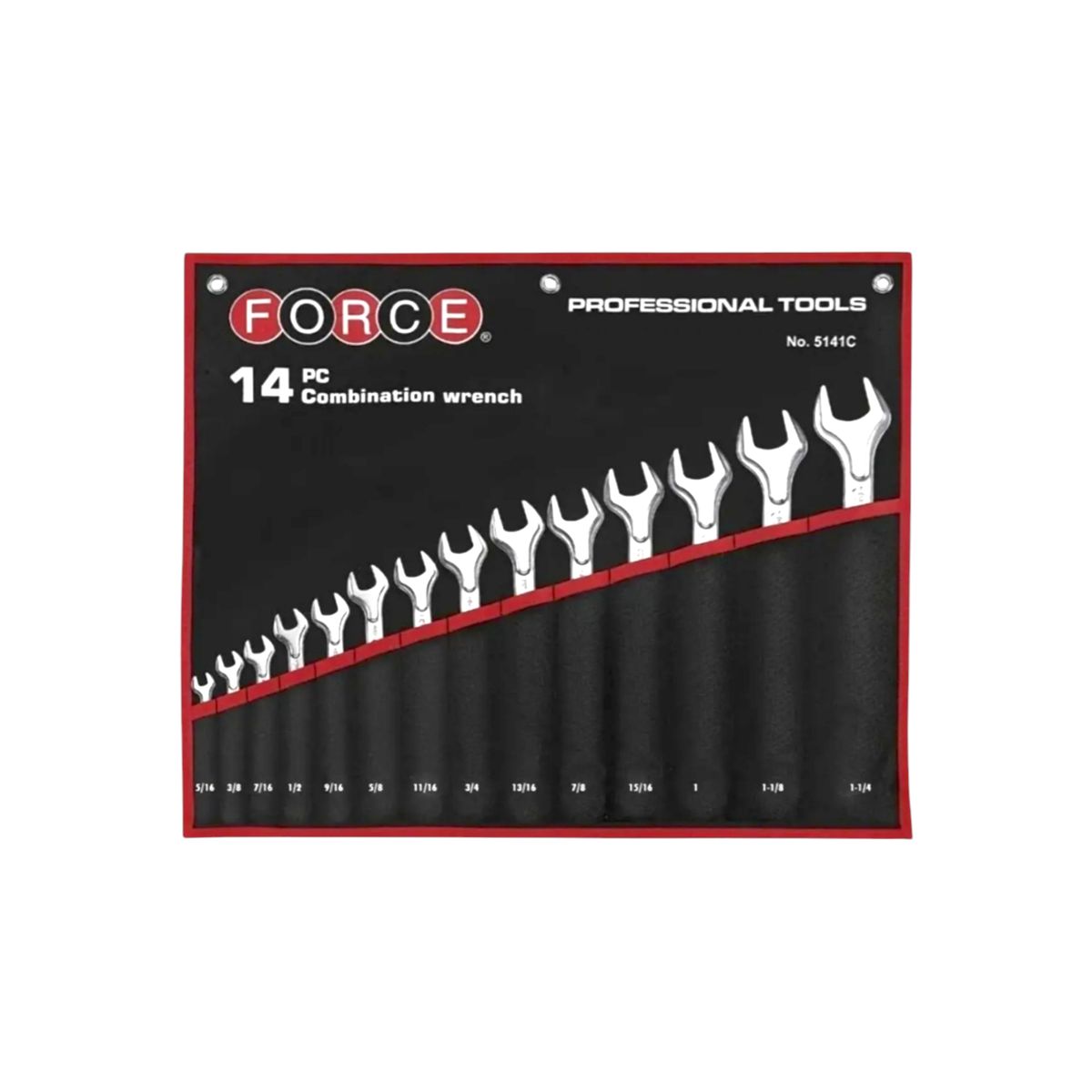 FORCE - Juego llaves punta corona 5/16"-1.1/4" 14 piezas en estuche plástico Force