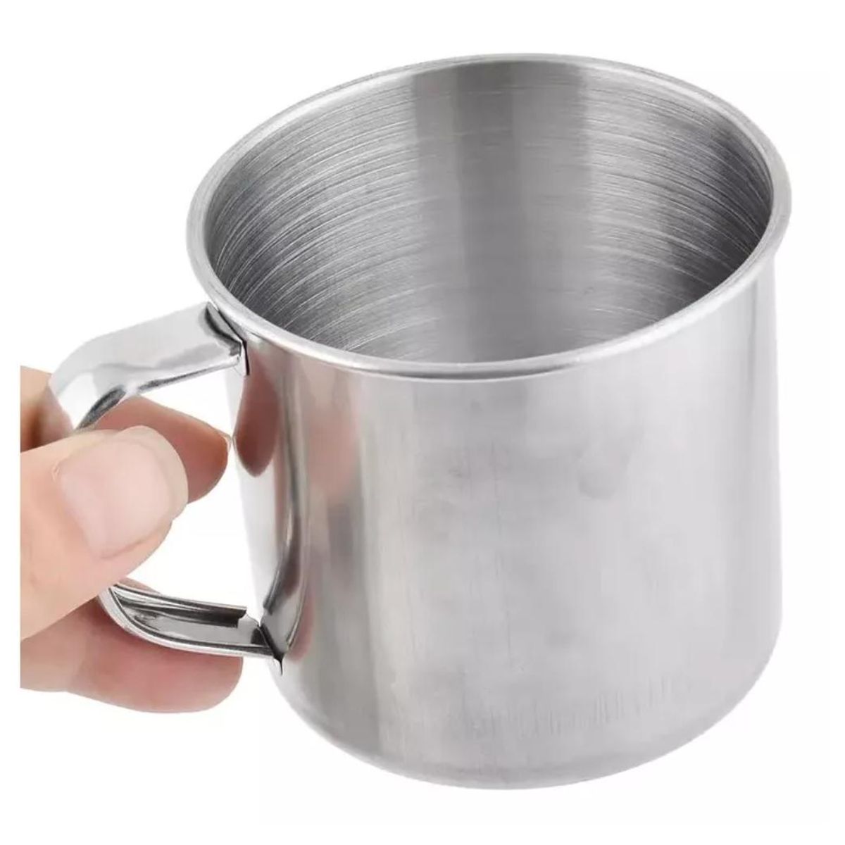 GENERICO - Pack 12 Vasos De Acero Inoxidable Vaso Mug Camping 9x9cm