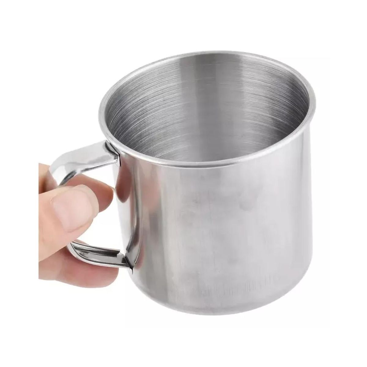 GENERICO - Pack 12 Vasos De Acero Inoxidable Vaso Mug Camping 9x9cm