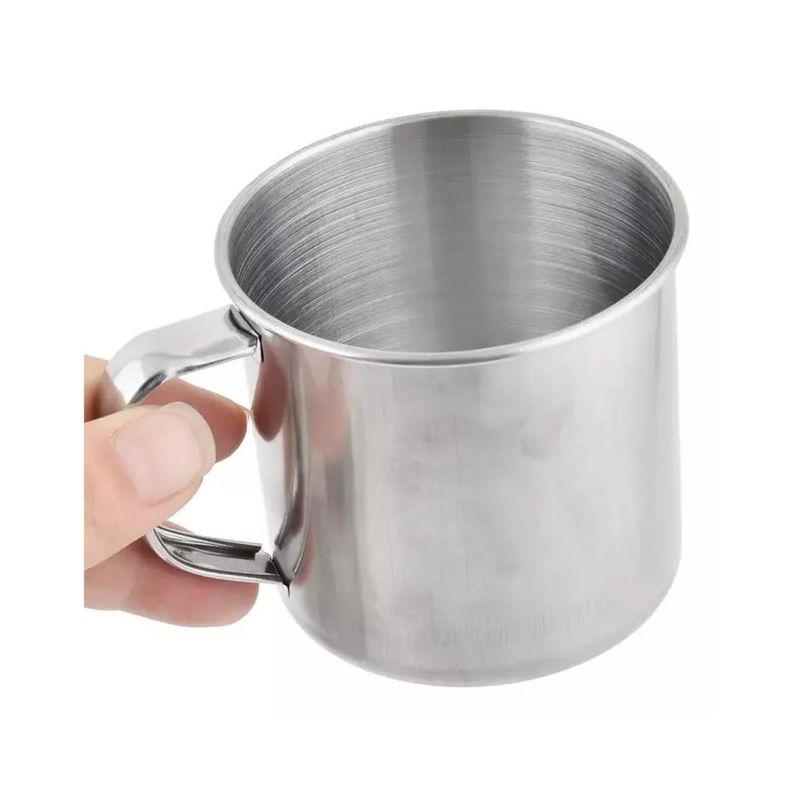 GENERICO - Pack 12 Vasos De Acero Inoxidable Vaso Mug Camping 9x9cm