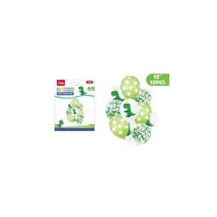 GENERICO - Globo De Dinosaurios Verde 10 Pcs