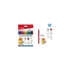 GENERICO - Crayones De Cera 12 Colores 12 Cm