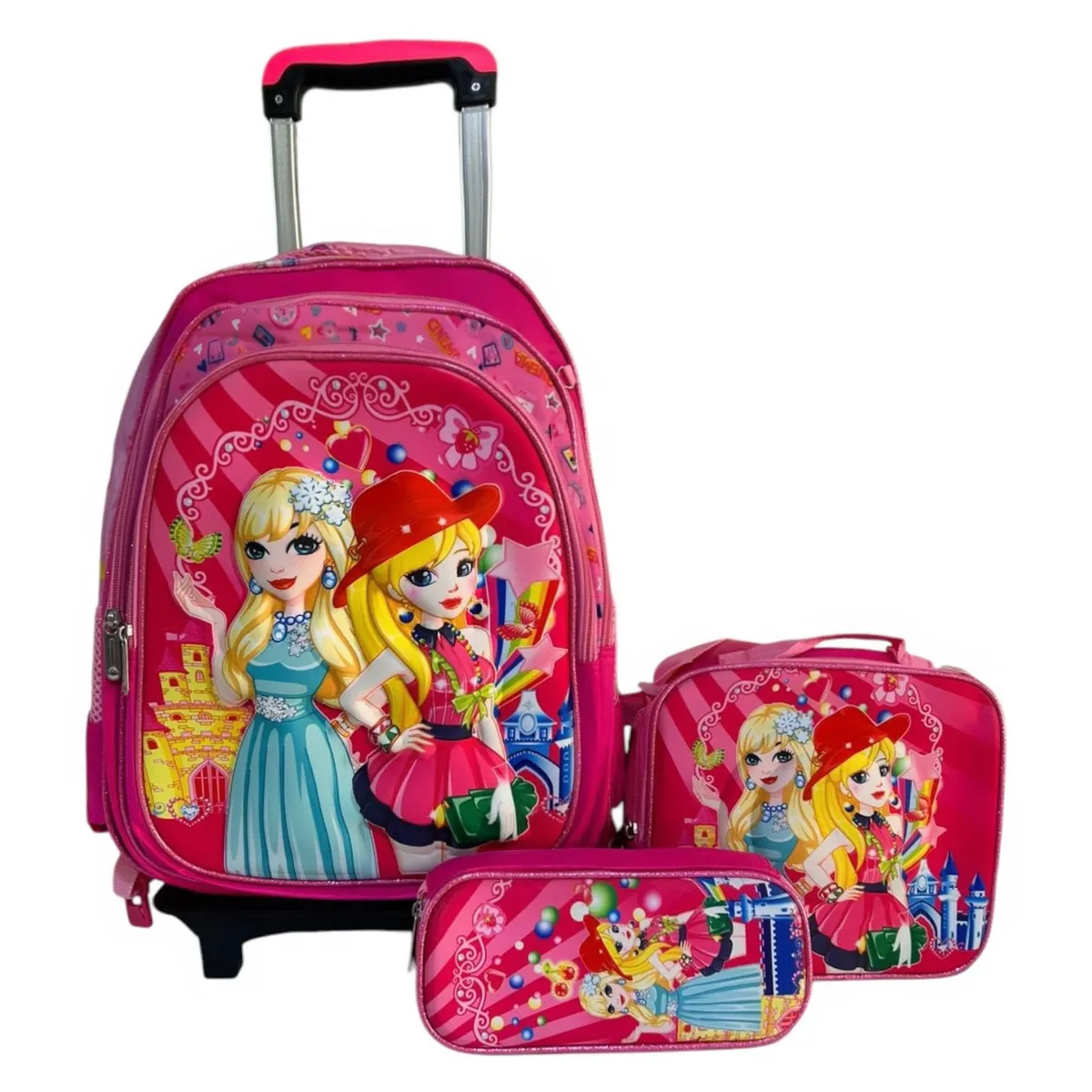 GENERICO - Pack Mochila Infantil Escolar Niña Con Ruedas