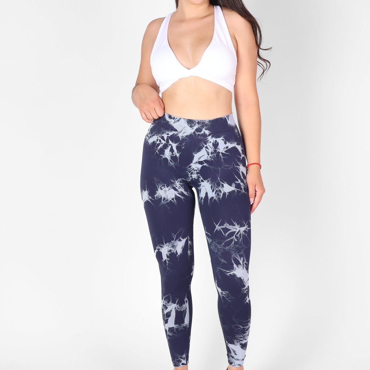 GENERICO - Calza Deportiva Leggins Leggings tie dye Pretina en V doble push up