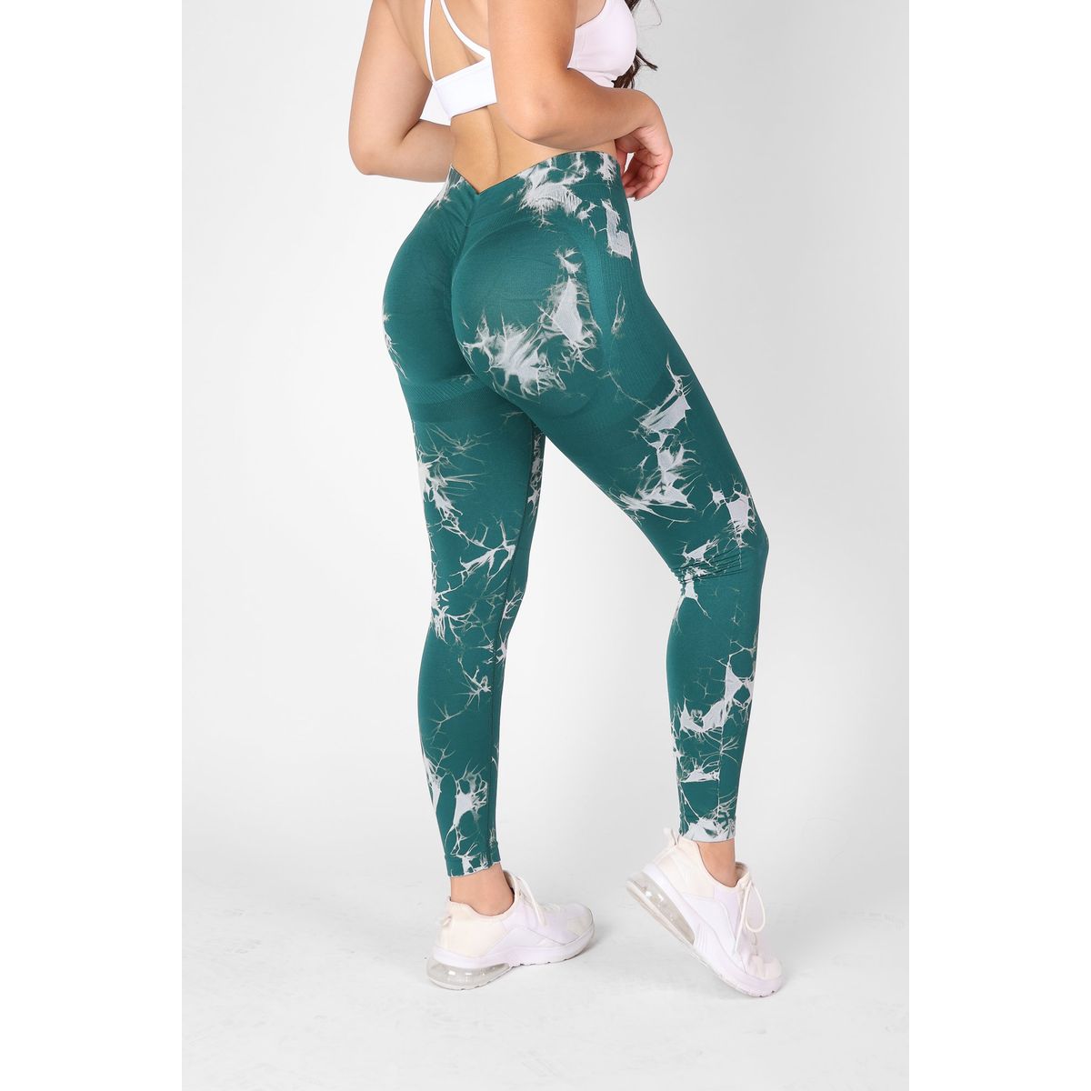 GENERICO - Calza Deportiva Leggins Leggings tie dye Pretina en V doble push up