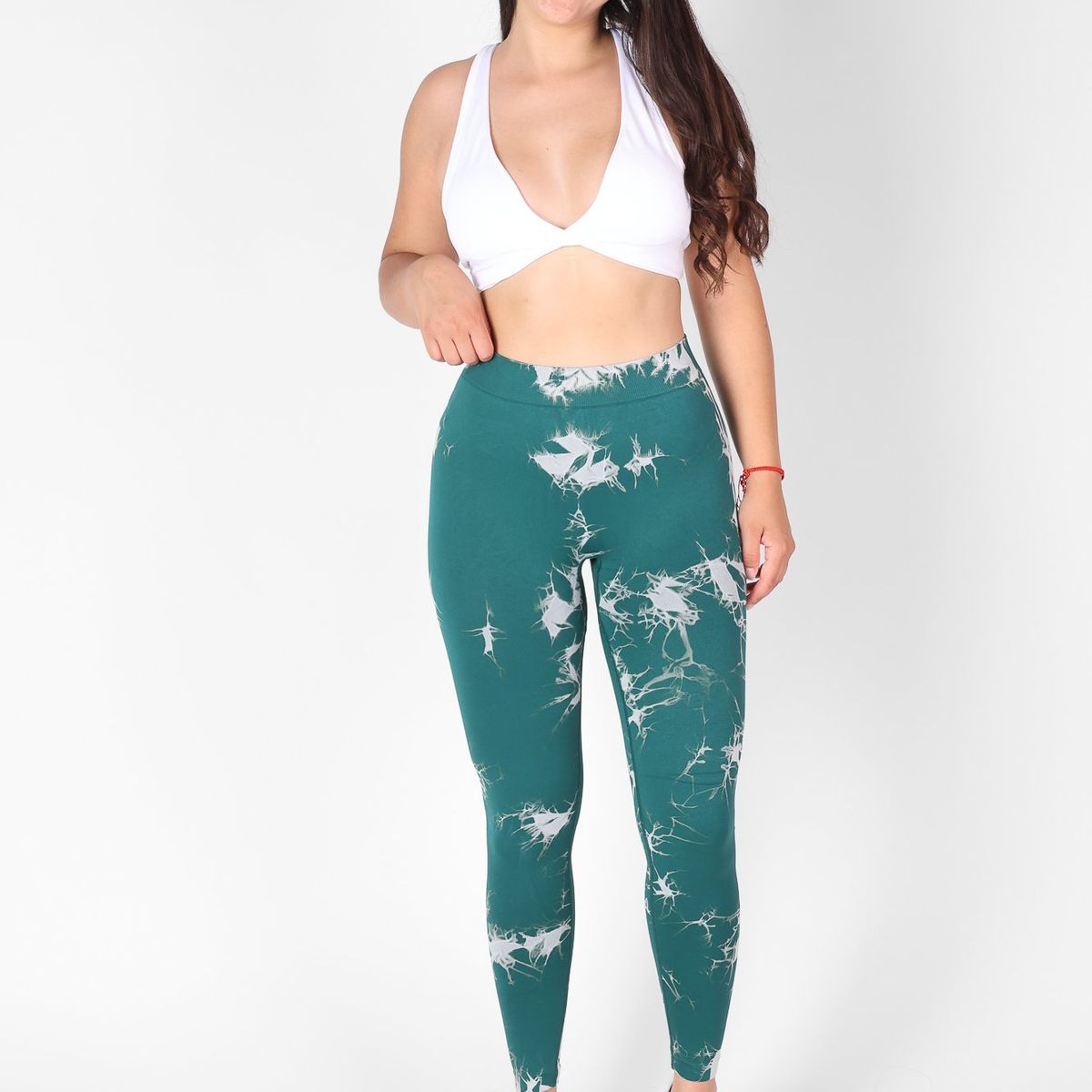 GENERICO - Calza Deportiva Leggins Leggings tie dye Pretina en V doble push up