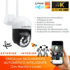 D MOTICA - Cámara Seguridad Wifi Inteligente 8MP 4K Motorizada Exterior