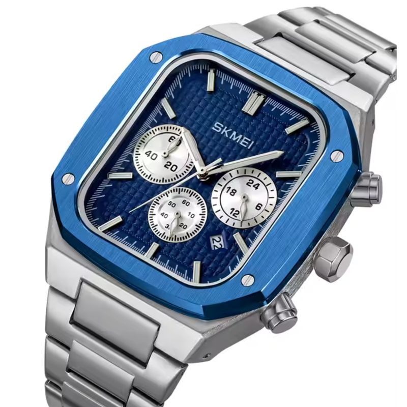 SKMEI - Reloj Hombre Acero Inoxidable Cronógrafo Caballero Elegante