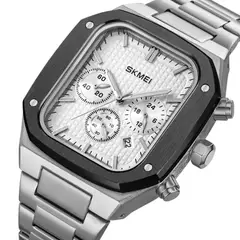 SKMEI - Reloj Hombre Acero Inoxidable Cronógrafo Caballero Elegante