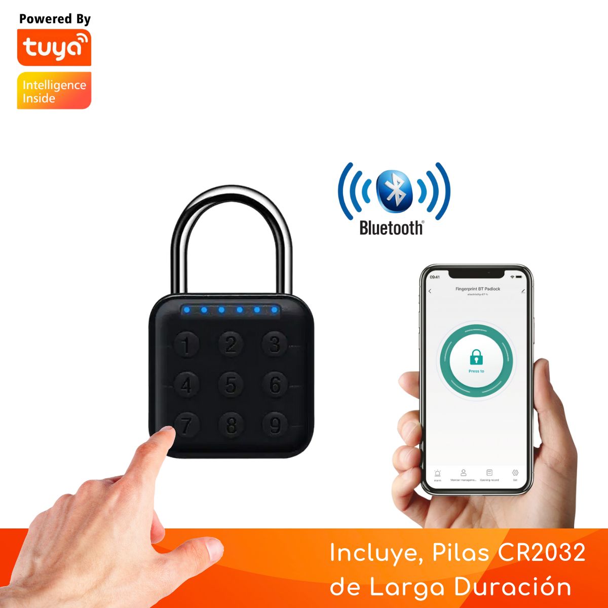 D MOTICA - Candado De Seguridad Digital Inteligente con Clave y App