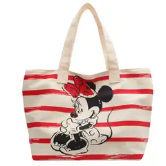MICKEY MOUSE - Cartera Bolso De Lona Minnie Con Cierre Grande
