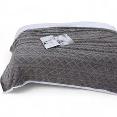 GENERICO - Frazada Polar Con Chiporro Medida 200x230cm 2 Plazas Color Gris.