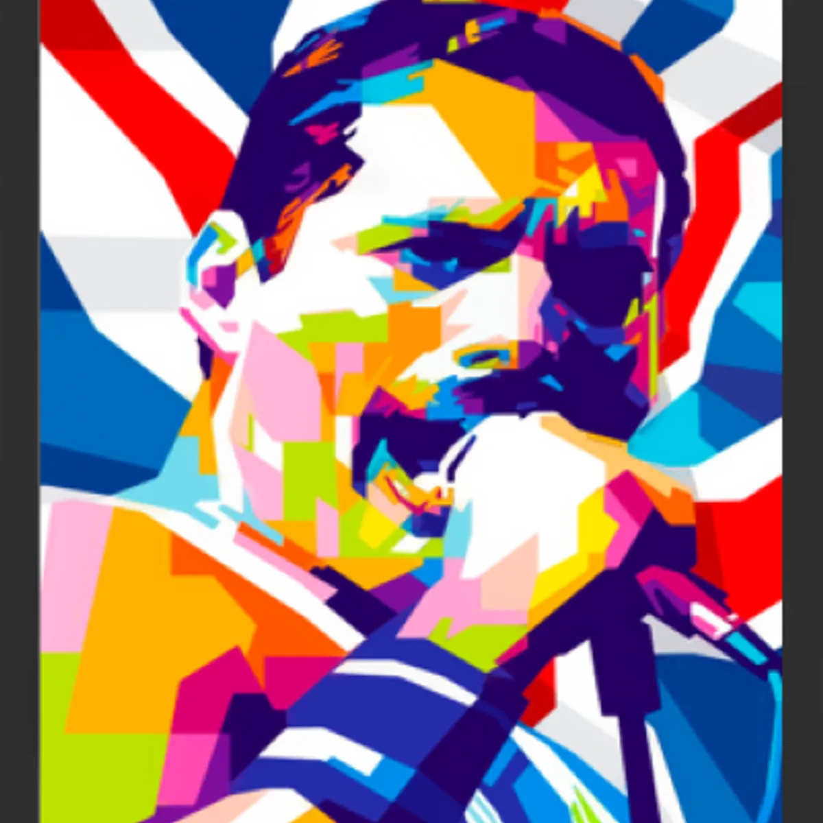 GENERICO - Cuadro Decorativo Freddie Mercury con Marco y vidrio 30x40 CM