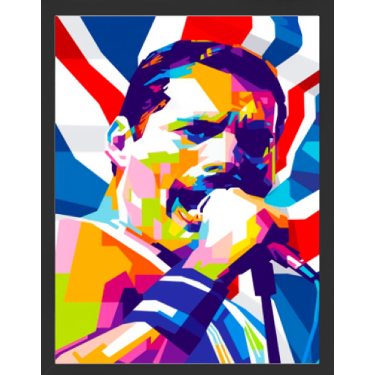 GENERICO - Cuadro Decorativo Freddie Mercury con Marco y vidrio 30x40 CM