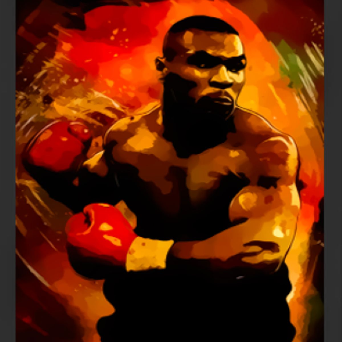 GENERICO - Cuadro Decorativo Mike Tyson con Marco y vidrio 30x40 CM