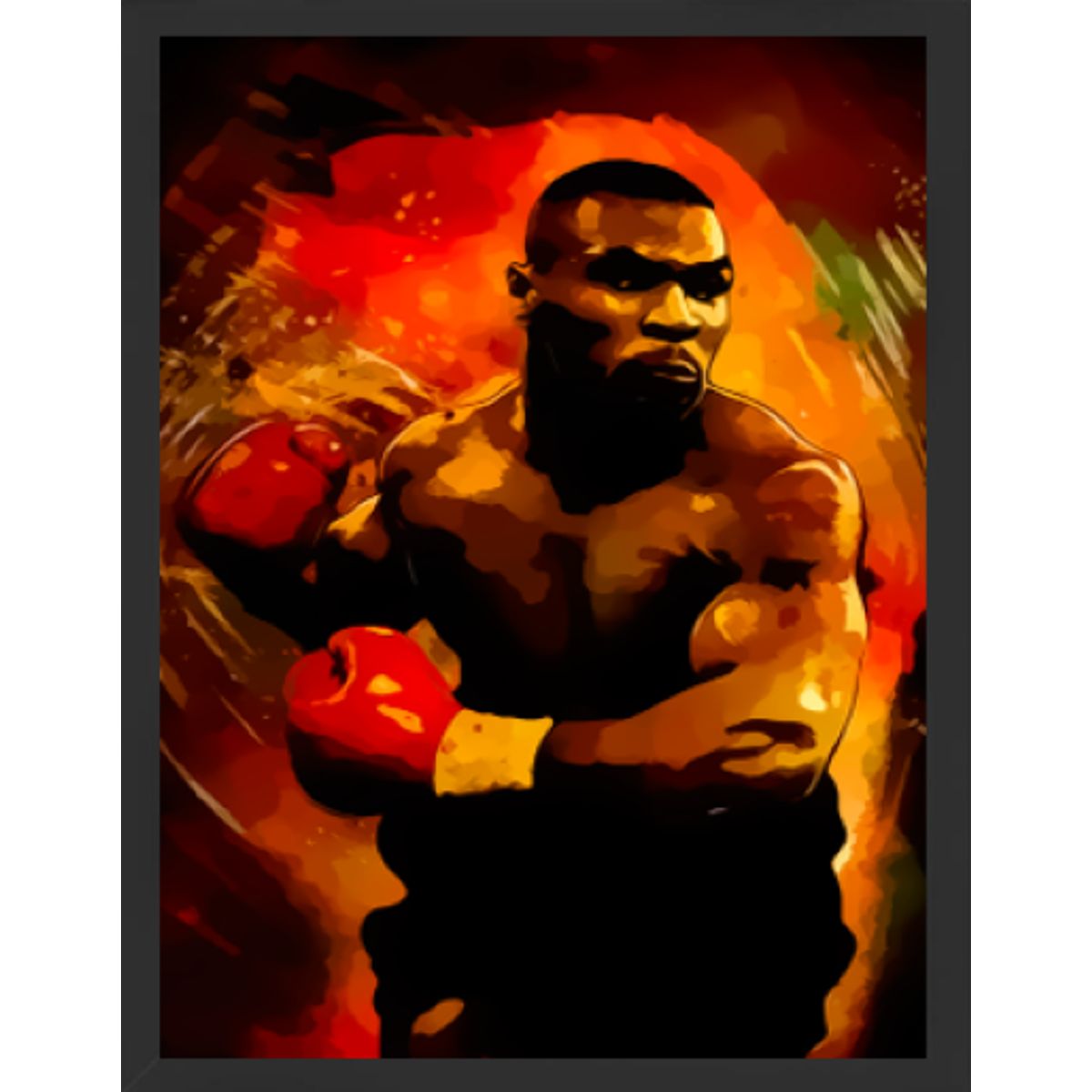 GENERICO - Cuadro Decorativo Mike Tyson con Marco y vidrio 30x40 CM