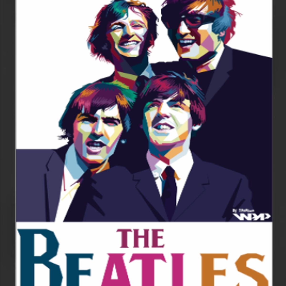 GENERICO - Cuadro Decorativo The Beatle con  Marco y vidrio 30x40 cm