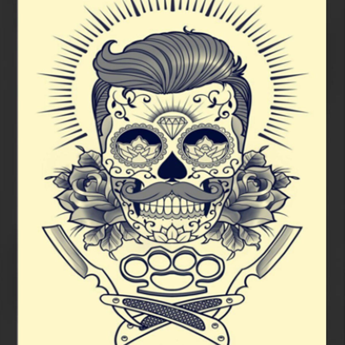 GENERICO - Cuadro Decorativo Barber max con Marco y vidrio 30x40 CM