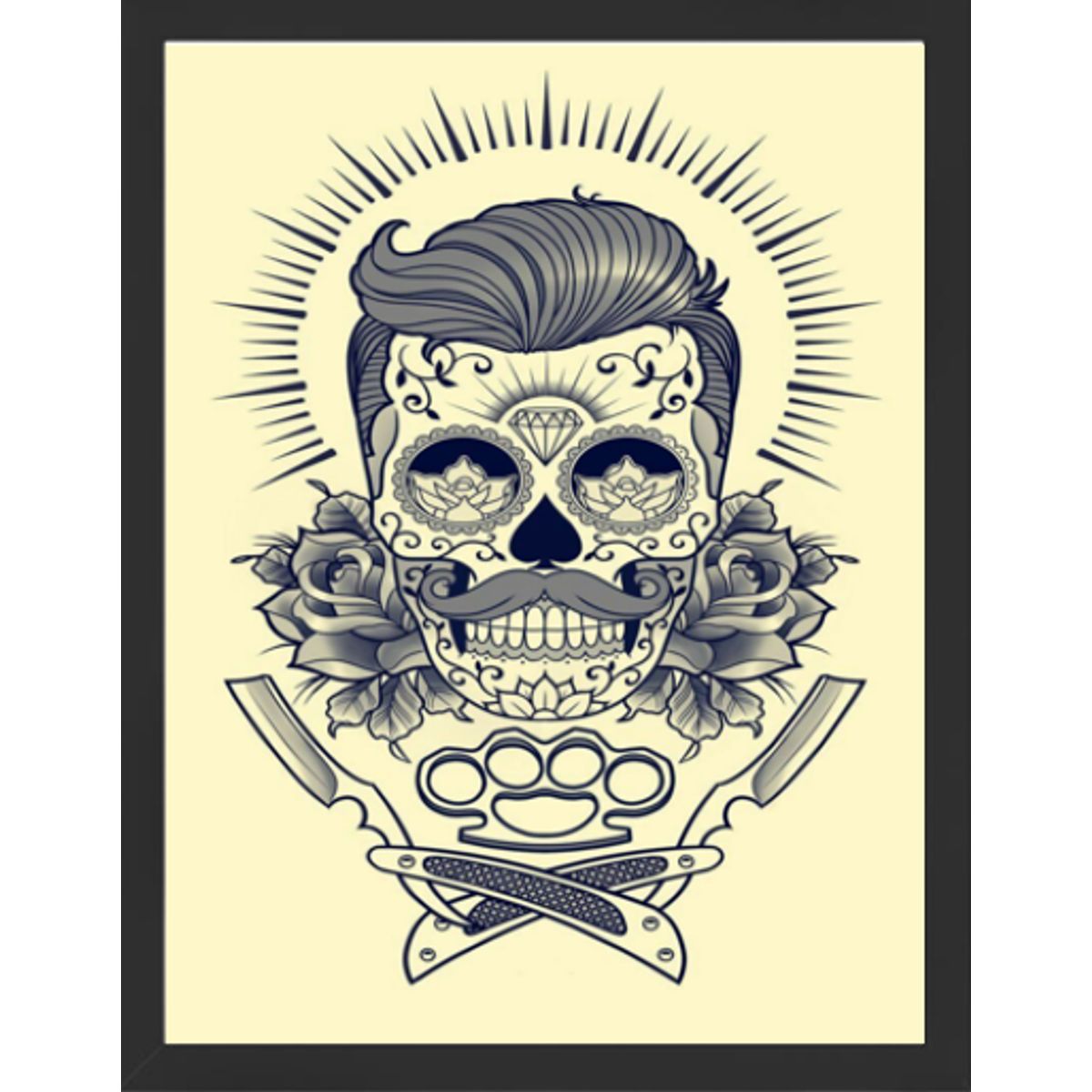 GENERICO - Cuadro Decorativo Barber max con Marco y vidrio 30x40 CM