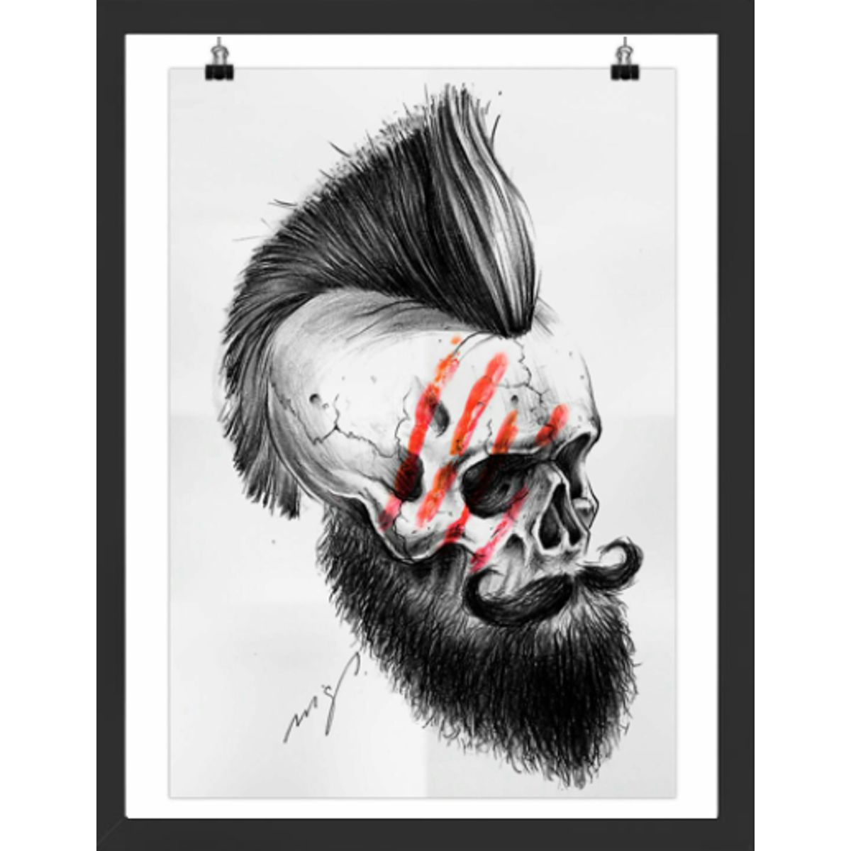 GENERICO - Cuadro Decorativo Barber hasta el fin con Marco y vidrio 30x40 CM