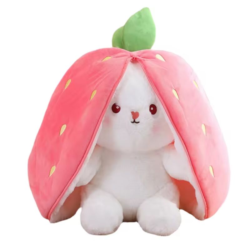 GENERICO - Conejo Frutilla Reversible Peluche Kawai Color Rosa